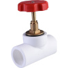 Политэк d=32 Вентиль для полипропиленовых труб под сварку (цвет белый)