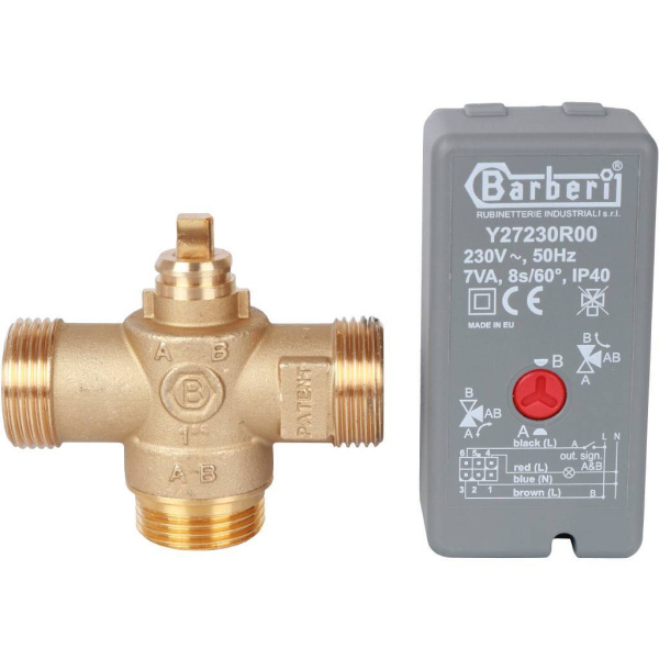 STOUT 3-Ходовой зональный клапан, сервопривод 230V, с кабелем 1м., НР 1