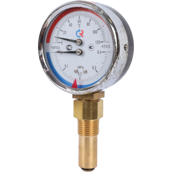 РОСМА ТМТБ-31Р.1(0-120С)(0-0,4MPa)G1/2.2,5 ТЕРМОМАНОМЕТР 80 мм, ТИП - ТМТБ-31Р, температура: 0-120С, давление: 0-0,4MPa, G1/2 (снизу), корпус-сталь, механизм-латунь, длина 46мм, кл. 2,5