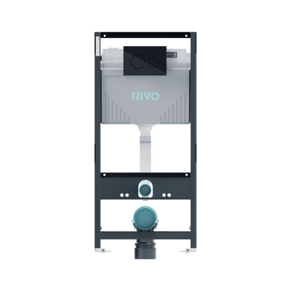 Инсталляция для унитаза со сливным баком RIVO Set A + Панель смыва RIVO Touch Neo Черный глянцевый, 200001.5