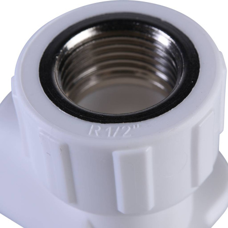 Политэк 20х1/2" Настенный комплект с внутренней резьбой для смесителя для полипропиленовых труб под сварку (цвет белый)