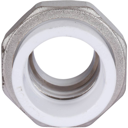 Политэк 32х1" Муфта разъемная с наружной резьбой для полипропиленовых труб под сварку (цвет белый)