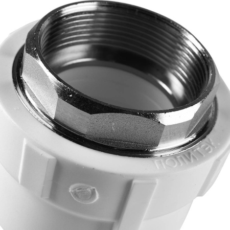 Политэк 63x2" Муфта комбинированная под шестигранник внутр. резьба для полипропиленовых труб под сварку (цвет белый)