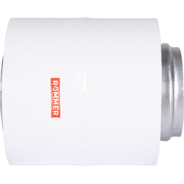 ROMMER RCA-6010-210100 Начальный участок вертикальный коакс. 60/100 (Baxi (кроме ECO Nova/Classic), Ariston, Vaillant, Viessmann, Kiturami, Mizudo, Beretta, Oasis, Wolf, Haier, Tiberis, DeDietrich, Arderia ) хомут в комплекте + втулка D60 L-50