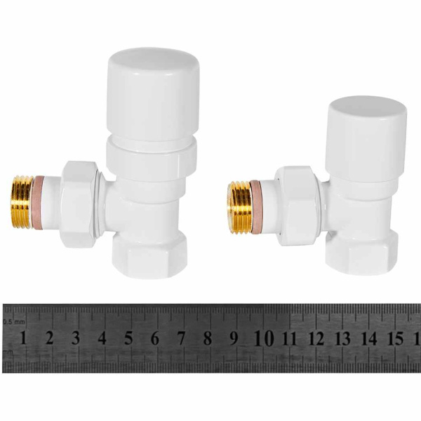 Комплект клапанов термостатических STOUT Design белый, угловой 1/2, SVTDK-0002-000015W