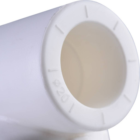 Политэк 20x3/4" Тройник с наружной резьбой для полипропиленовых труб под сварку (цвет белый)