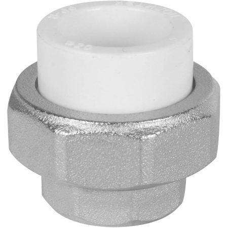 Политэк 20х1/2" Муфта разъемная с внутренней резьбой для полипропиленовых труб под сварку (цвет белый)