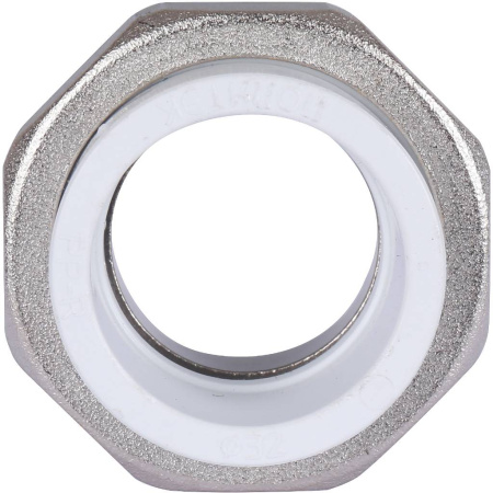 Политэк 32х1 1/4" Муфта разъемная с наружной резьбой для полипропиленовых труб под сварку (цвет белый)