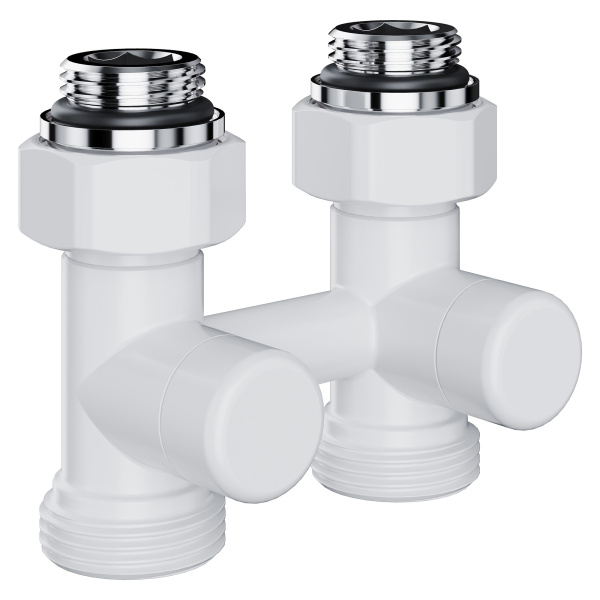 Узел нижнего подключения Royal Thermo Design прямой 1/2"х3/4" EK (белый)