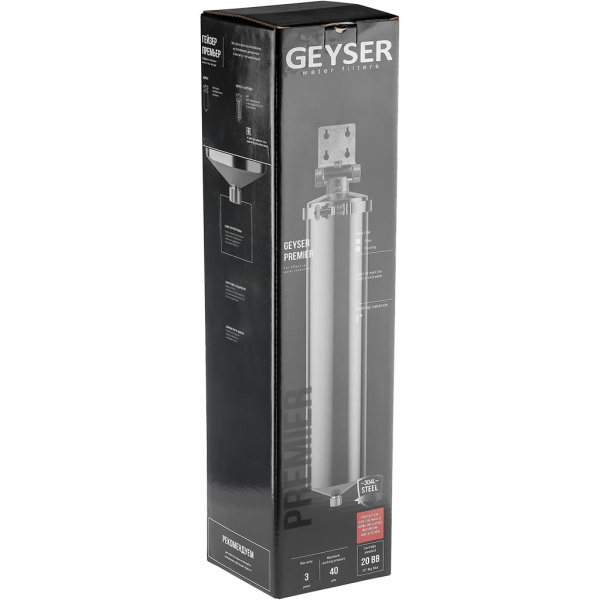 Гейзер 50755 премьер 20BB нерж. сталь для хол. и горячей воды со сливом 1"