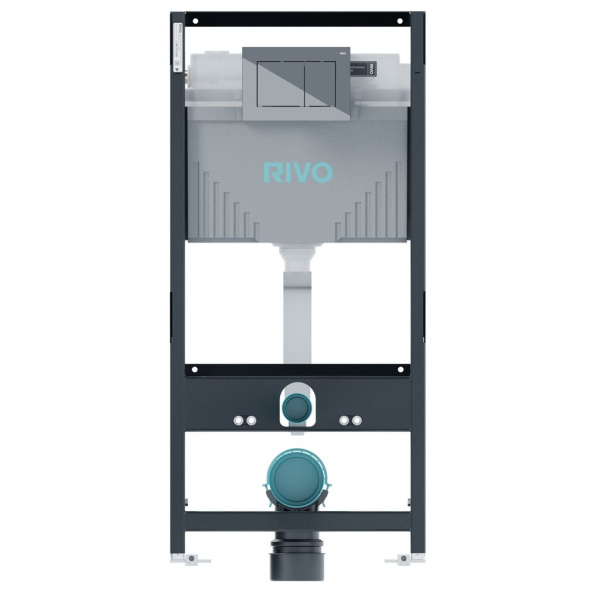 Инсталляция для унитаза со сливным баком RIVO Set A + Панель смыва RIVO Touch Line Хром глянцевый, 200001.2