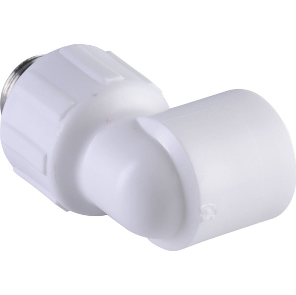 Политэк 20x1/2" Угольник с наружной резьбой для полипропиленовых труб под сварку (цвет белый)