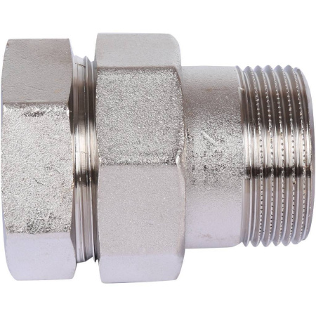 STOUT Разъемное соединение "американка" ВН, никелированное, уплотнение под гайкой по плоскости, 1? 1/4