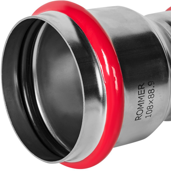 Муфта ROMMER переходная ВПр, 108х88,9, из нержавеющей стали прессовой, RSS-1018-010888