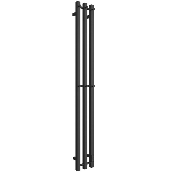 Полотенцесушитель STOUT электрический ROCK quadro 120*12 Черный матовый 3 опоры, SHQ-R2Q0-012012