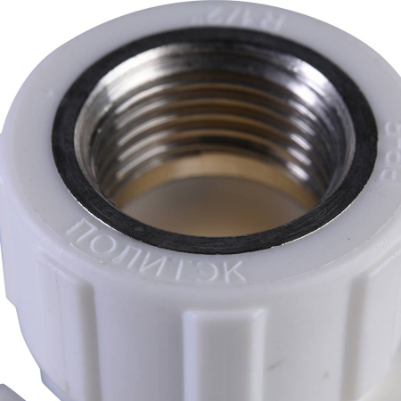 Политэк 25х1/2" Настенный комплект с внутренней резьбой для смесителя для полипропиленовых труб под сварку (цвет белый)