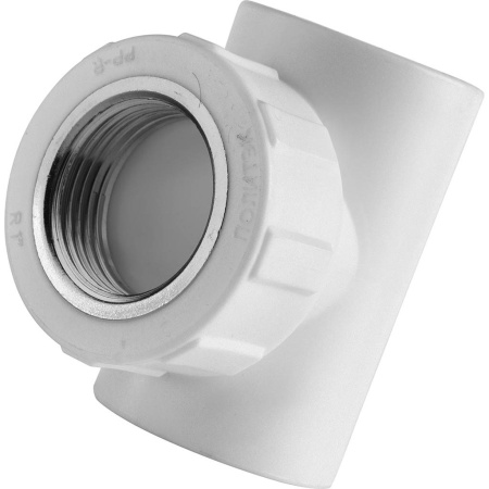 Политэк 32х1" Тройник с внутренней резьбой для полипропиленовых труб под сварку (цвет белый)