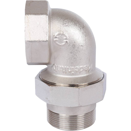 STOUT Разъемное угловое соединение "американка" ВН, уплотнение под гайкой o-ring кольцо, никелированное 2"