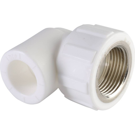 Политэк 20x3/4" Угольник с внутренней резьбой для полипропиленовых труб под сварку (цвет белый)