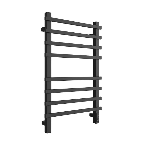 Полотенцесушитель STOUT электрический TECHNO quadro 80*50 Черный матовый, SHQ-T2QQ-008050