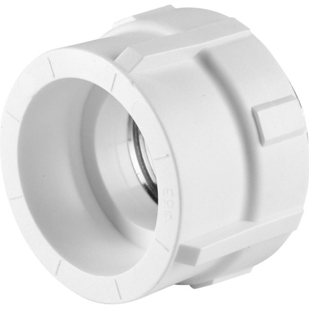 Политэк 63x2" Муфта комбинированная под шестигранник внутр. резьба для полипропиленовых труб под сварку (цвет белый)