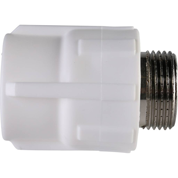 Политэк 25х3/4" Муфта комбинированная наруж. резьба для полипропиленовых труб под сварку (цвет белый)