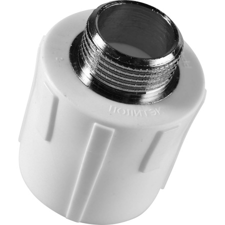 Политэк 32х3/4" Муфта комбинированная наруж. резьба для полипропиленовых труб под сварку (цвет белый)