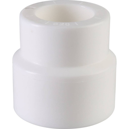 Политэк 25х20 Муфта переходная внутр./внутр. для полипропиленовых труб под сварку (цвет белый)