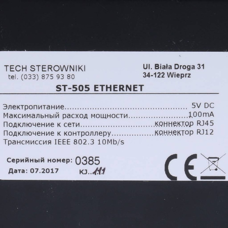 TECH Автоматика и контроллеры TECH ST-505 Ethernet TECH Контроллер специальный