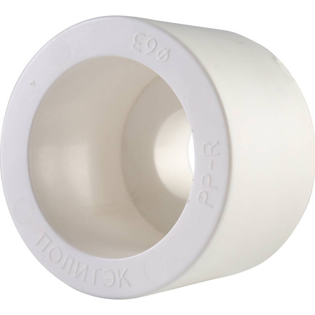 Политэк 63х25 Муфта переходная внутр./наруж. для полипропиленовых труб под сварку (цвет белый)