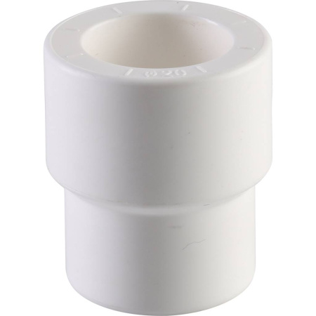 Политэк 25х20 Муфта переходная внутр./наруж. для полипропиленовых труб под сварку (цвет белый)
