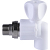 Политэк 20х1/2" Кран шаровой для радиатора угловой для полипропиленовых труб под сварку (цвет белый)