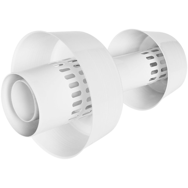 STOUT SCR-8012-800002 STOUT Оголовок вертикальный с ветрозащитой конденсац. коакс. D80(п)/125(п) БЕЛЫЙ широкий, SCR-8012-800002