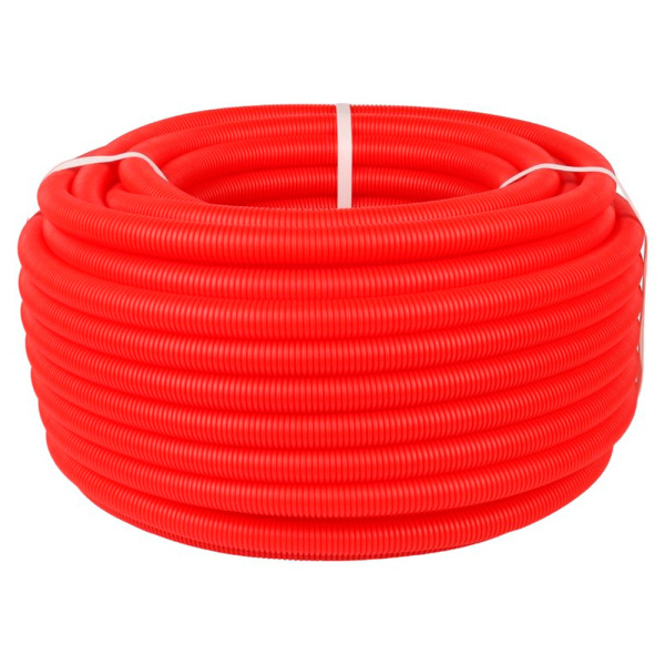 Труба гофрированная CorrugatedPipe 28mm 50м, красная, VALFEX