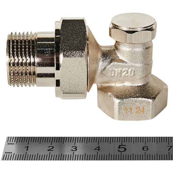 Клапан запорно-балансировочный ROMMER RVL-0002-100020 угловой 3/4, RVL-0002-100020