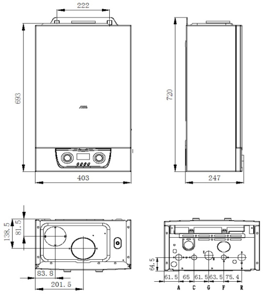 Котел газовый MIZUDO MAESTRO ONE M28ТH (28 кВт, одноконтурный) OPT, CB.002.0607.0001