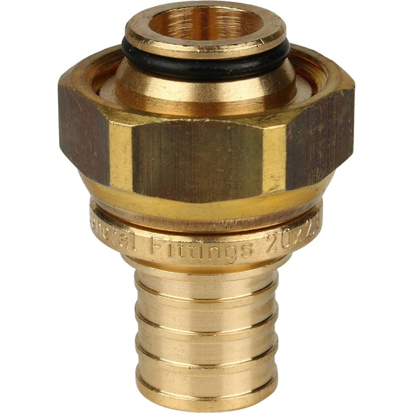 STOUT Переходник с накидной гайкой (евроконус) 20xG 3/4" для труб из сшитого полиэтилена аксиальный