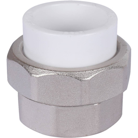 Политэк 32х1 1/4" Муфта разъемная с внутренней резьбой для полипропиленовых труб под сварку (цвет белый)