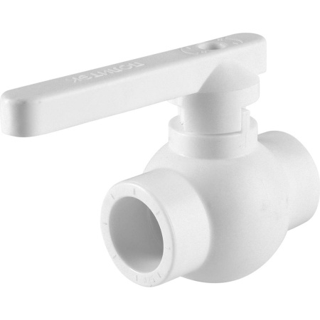 Политэк d=25 Кран шаровой для полипропиленовых труб под сварку (цвет белый)